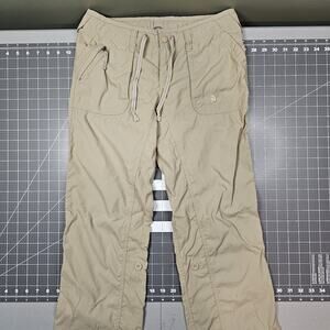 The North Face Pants Womens Size 4 30x31 Tan Nylon Hiking Lightweight Roll Tab